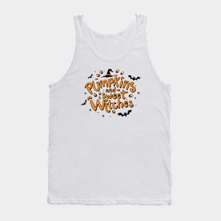 Magical Halloween Mood: Pumpkins and Sweet Witches Tank Top